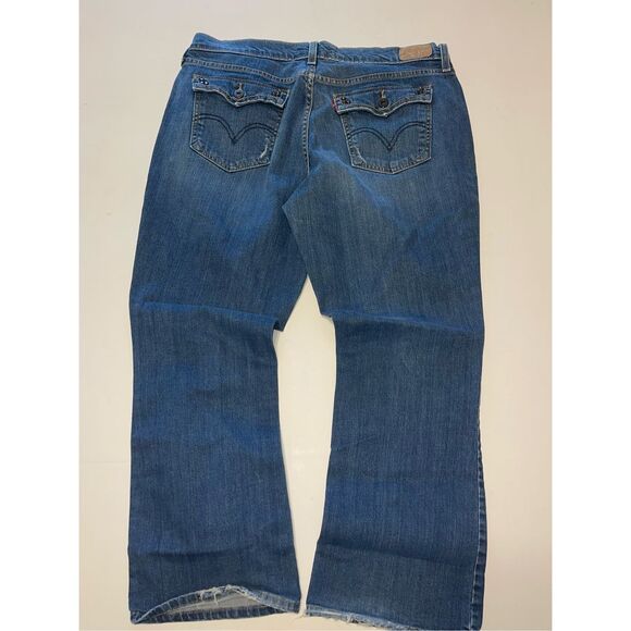 Levis 515‎ Jeans Womens 14 Short Blue Stretch Denim Boot Cut Button Flap Pockets - Picture 6 of 7